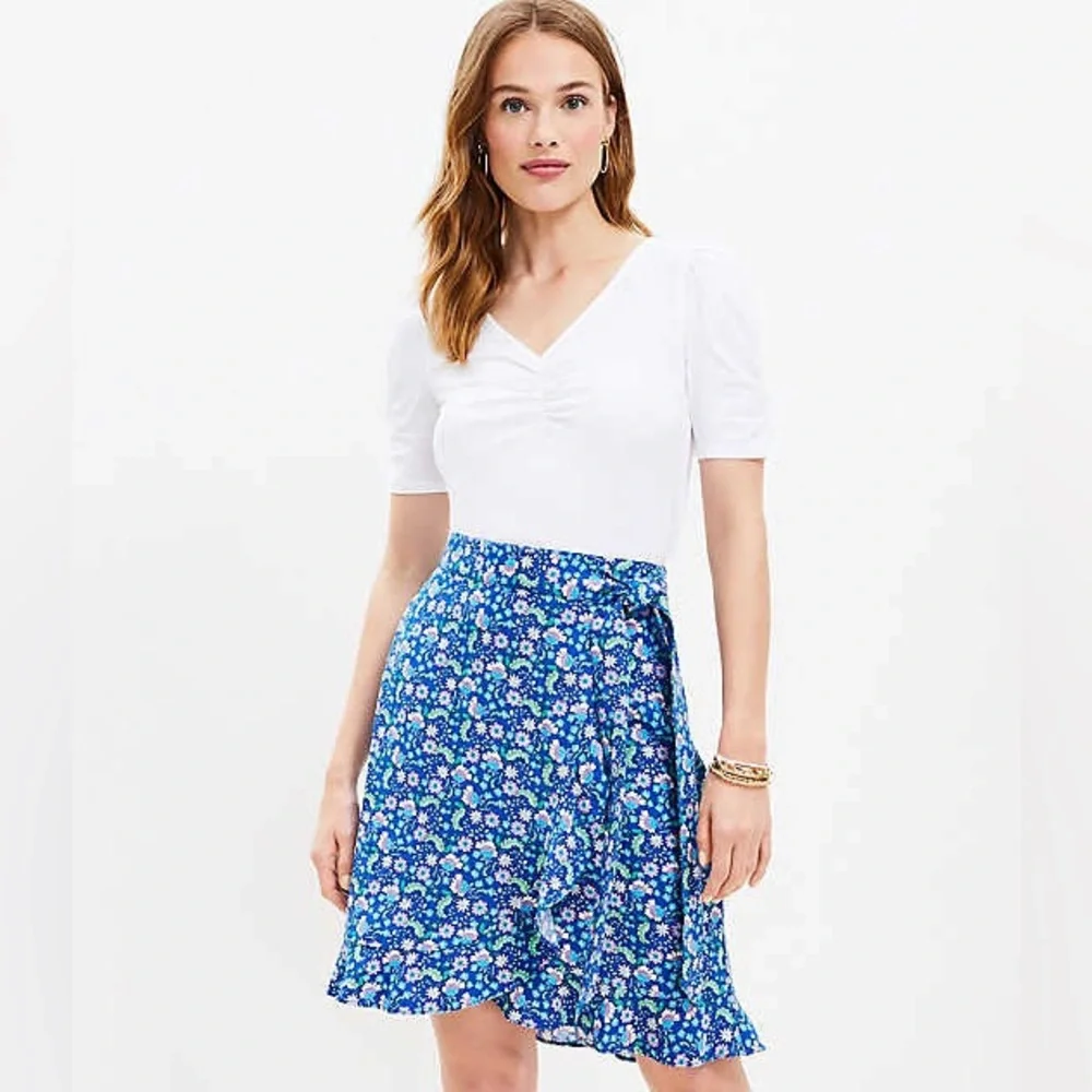 Loft Floral Ruffle Wrap Skirt - Picture 1 of 2